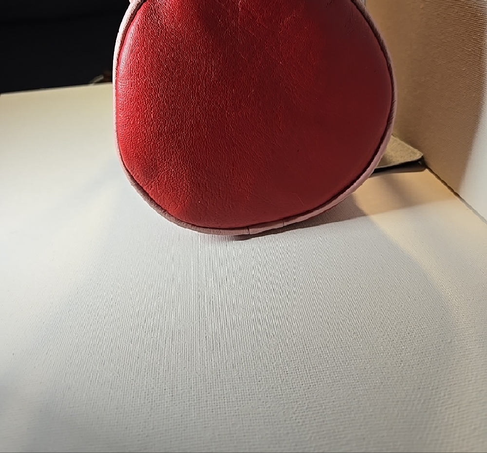 Jana Feifer Two Toned Pink Leather Mini Duffle /barrel Bag Purse - Picture 4 of 12